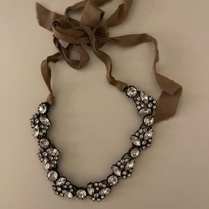 Crystal Necklace with Grosgrain Ribbon